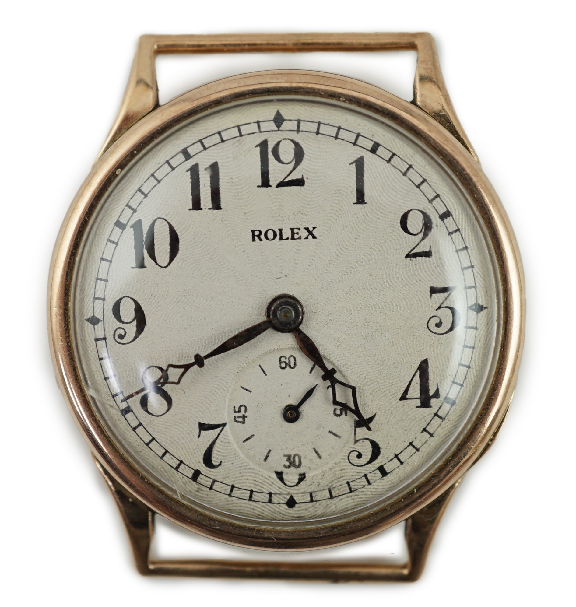 A George V 9ct gold Rolex manual wind wrist watch